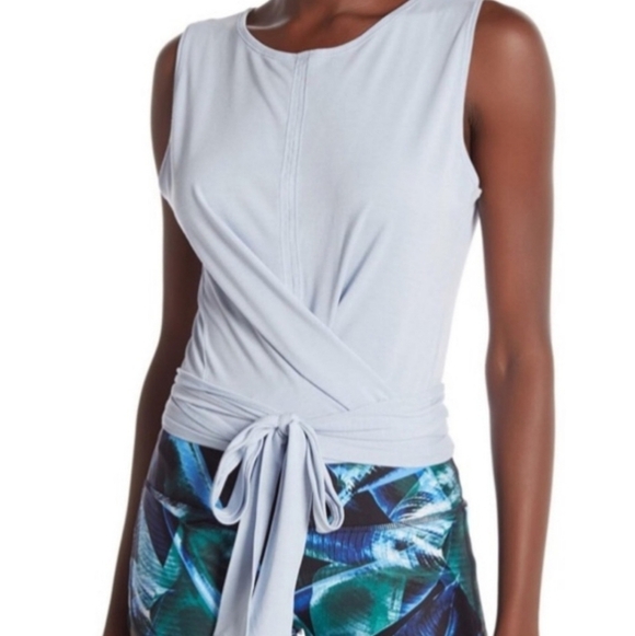 Zella Yoga Wrap it Up Small Light Blue Tank - Picture 2 of 5